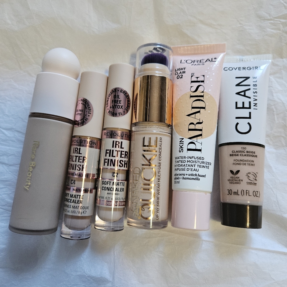 Fair-Light foundations and concealers: Rare Beauty, Urban Decay +